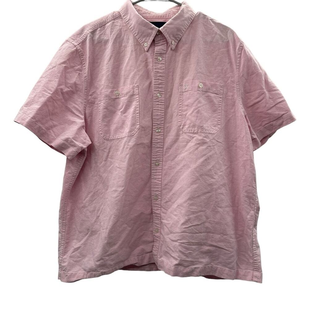 Calvin Klein Men's Light Pink Short Sleeve Button Down Shirt Size XL